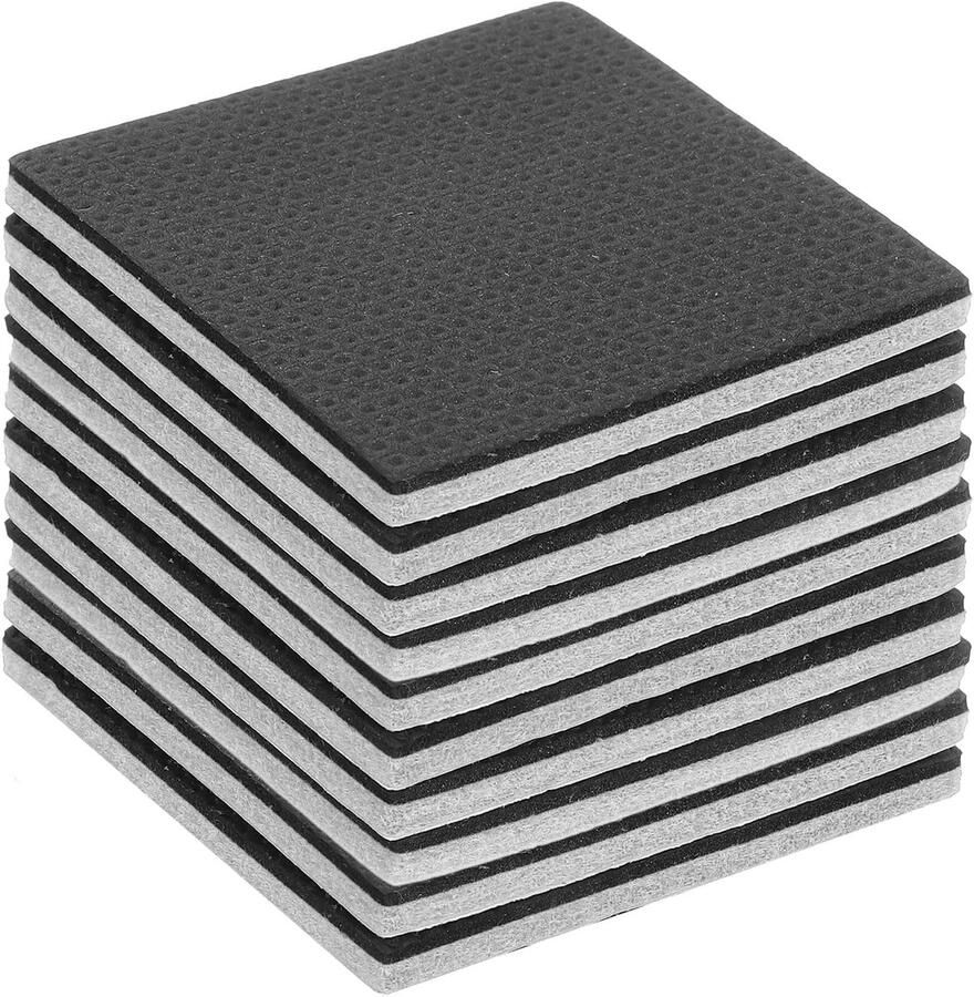 10 stuks viltdoppen zelfklevend 60 x 60 x 5 mm (l x b x d) meubelglijders vilt vierkante viltglijders antislip pads voor meubels tafel- en stoelbeschermlaag grijs + zwart