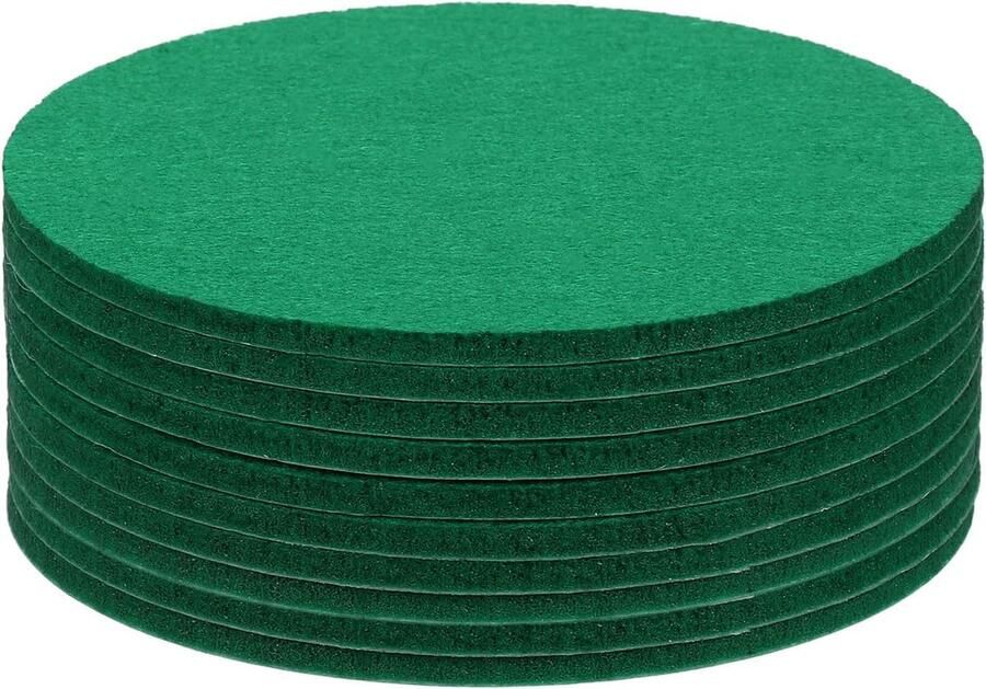 10 stuks viltglijders zelfklevend 100 x 100 x 3 mm (l x b x d) meubelglijders vilt ronde viltglijders antislip pads voor meubels tafel- en stoelbeschermlaag groen