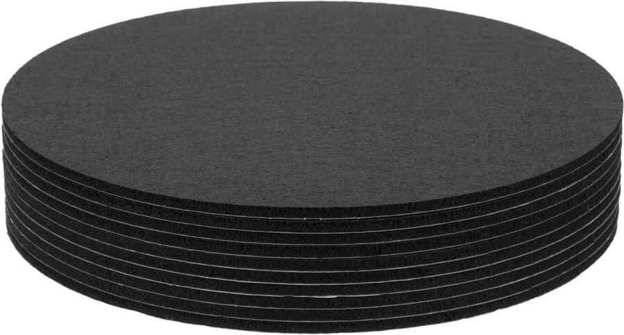 10 stuks viltglijders zelfklevend 165 x 165 x 3 mm (l x b x d) ronde viltglijders antislip voor meubels tafel- en stoelbeschermlaag zwart