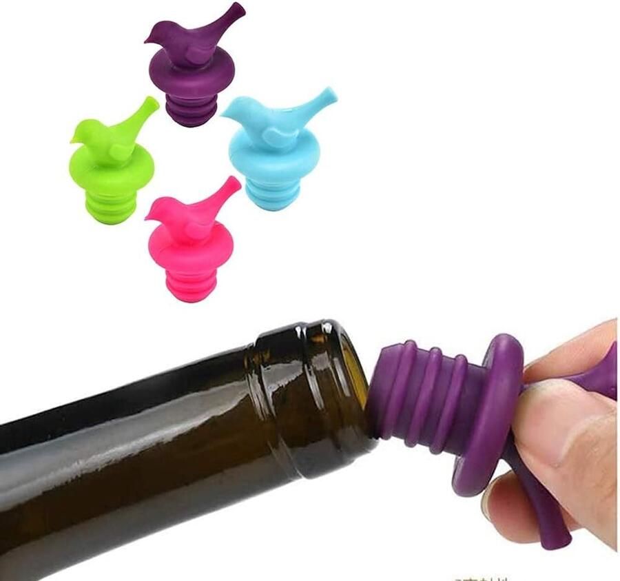 10 stuks wijnflessluitingen wijndop flessendop voor het inmaken van bier dranken alcohol schattige vogels siliconen wijnflesdoppen