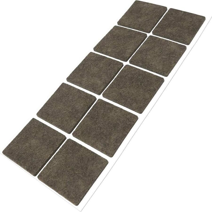 10 x zelfklevende viltglijders Bruin 45x45 mm Vierkant Meubelviltglijders met een dikte van 3 5 mm Meubel- en vloerbescherming