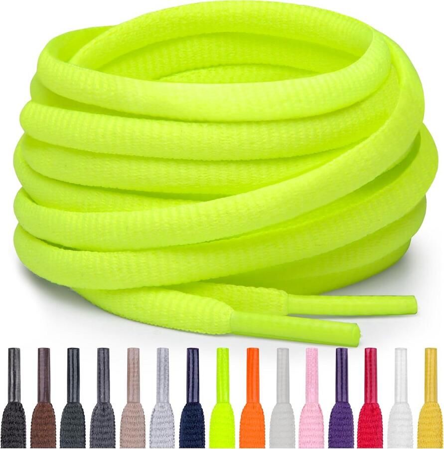100% Polyester Ovale Sportschoenveters voor Sneakers en Laarzen Lengtes en Kleuren