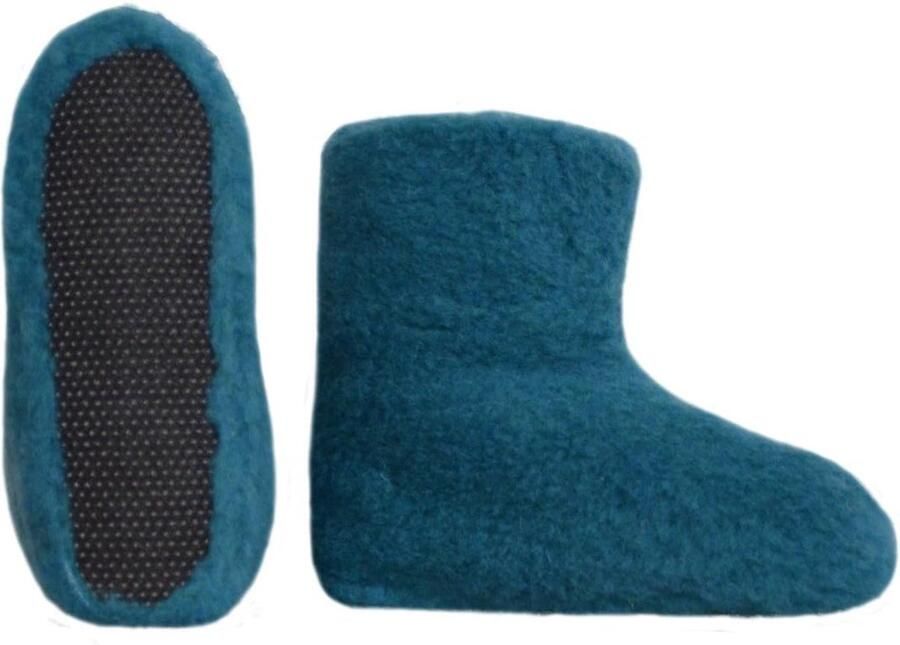 100% pure schapenwol pantoffels wollen pantoffels voetwarmer huisschoenen laarzen petrol 43 44
