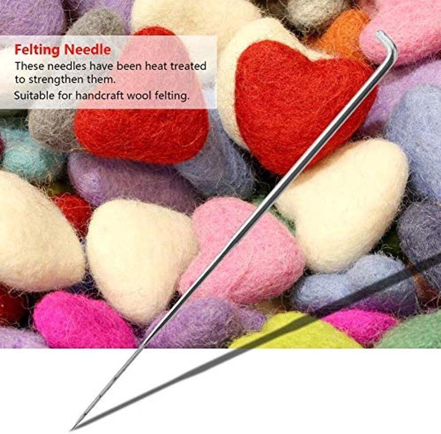 100 stuks Viltnaalden voor Naaldvilten Kits DIY Wol PIN Viltgereedschap Set Viltnaald Starter Kit Handgemaakte Handcraft Gereedschap Accessoires (Aguja Media)