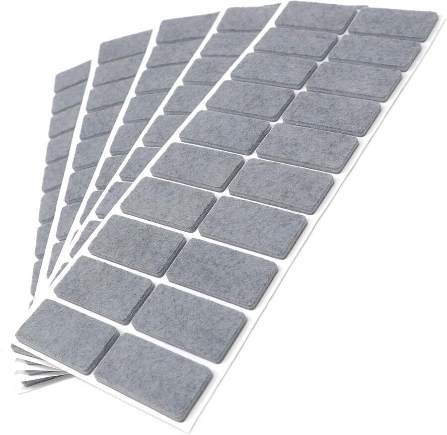 100 x zelfklevende viltglijders Grijs 20x40 mm Rechthoekig Meubelviltglijders met een dikte van 3 5 mm Meubel- en vloerbescherming