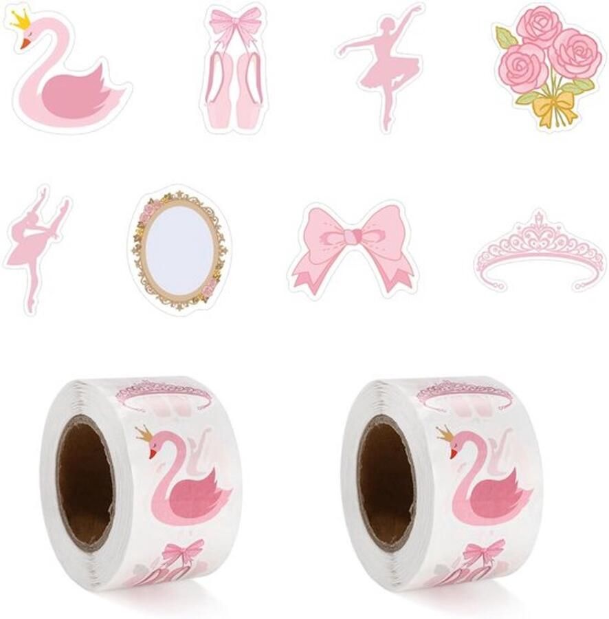 1000 Roze Ballet Dansstickers voor Meisjes Ballerina Stickers voor Verjaardag Decoratie