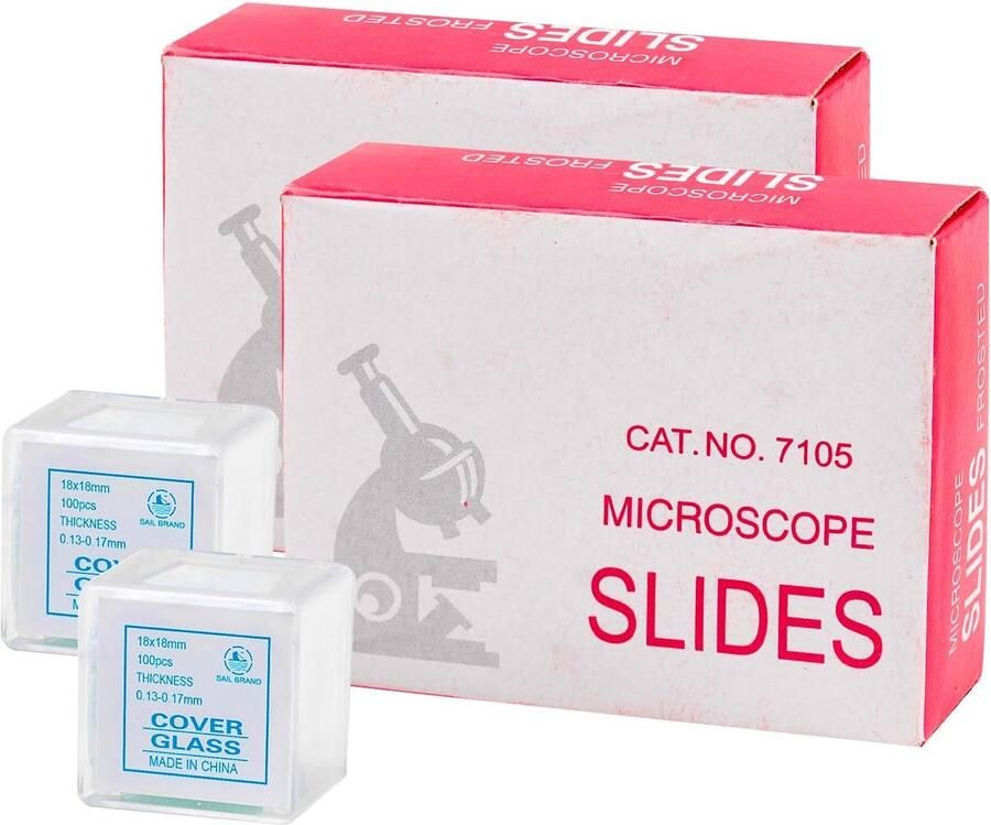 100pcs pre-cleaned microscopische slides 200pcs pre-cleaned microscopische dekglaasjes microscopische slides en dekglaasjes