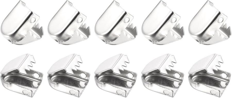 10mm x 7mm Schoenveter Eindclips 100 Stuks Geschikt voor Schoenen Rvs Elastische Clips Glanzend Zilver Duurzaam en Stevig