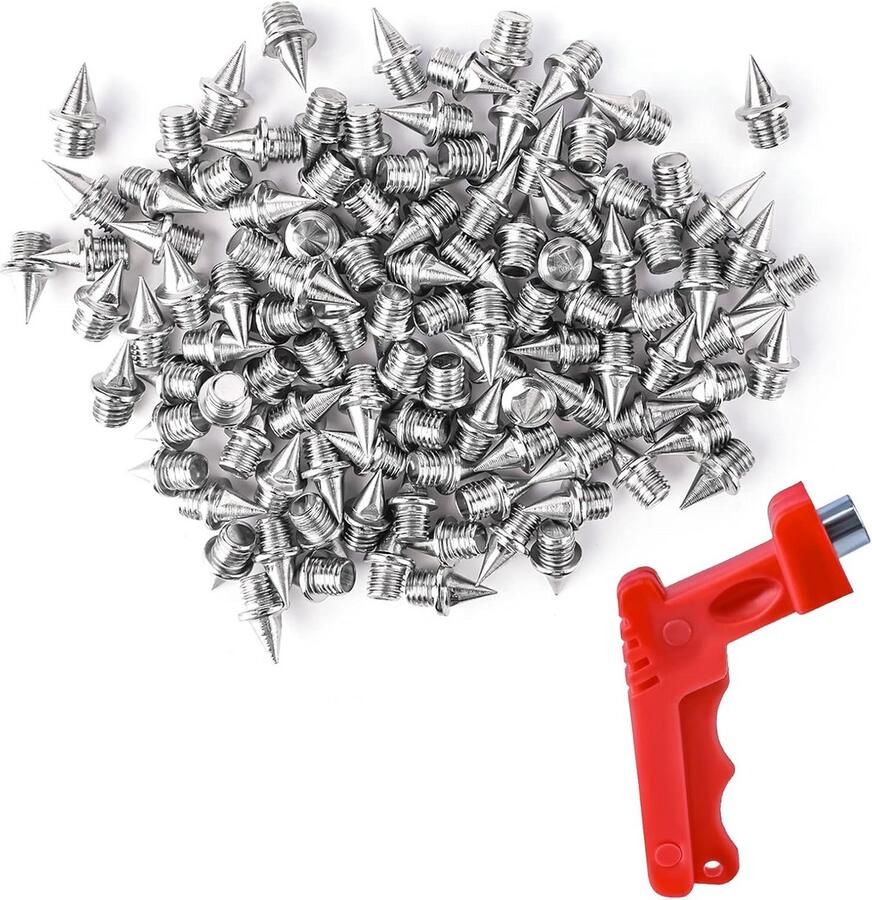 110 stuks 6mm Vervangende Spikes voor Hardloopschoenen en Sportschoenen Zilver