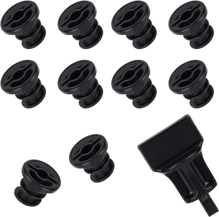 11st Auto Motor Olie Afvoerplug & Verwijderingsgereedschap Set Lekvrije Oliepan Afvoerplug Vervanging voor Passat Tiguan Golf Gti Golf R Beetle Allroad Vervangen voor 06L103801 (Zwart)