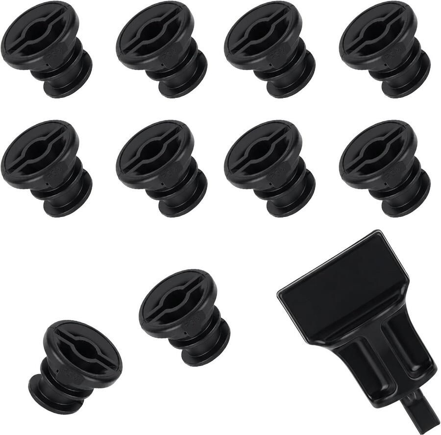 11st Auto Motor Olie Afvoerplug & Verwijderingsgereedschap Set Lekvrije Oliepan Afvoerplug Vervanging voor Passat Tiguan Golf Gti Golf R Beetle Allroad Vervangen voor 06L103801 (Zwart)