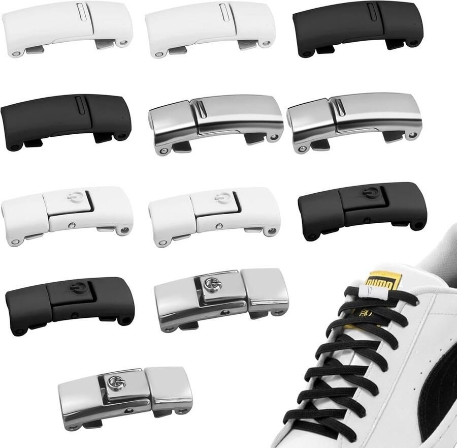 12-delige Kant Magnet Buckle Sneakers voor Volwassenen in 3 Kleuren met Snelle Sluiting