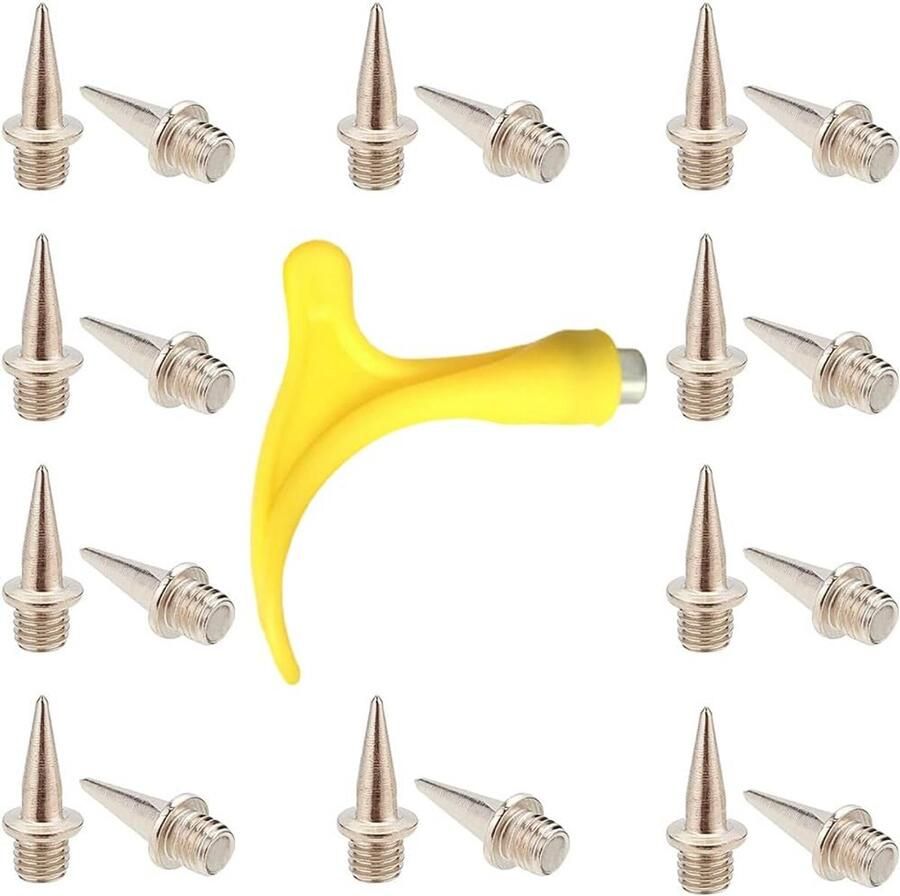 1 2 inch atletiekspikes 50 stuks + sleutel roestvrij staal spikes voor sprint hardloop en crosscountry schoenen
