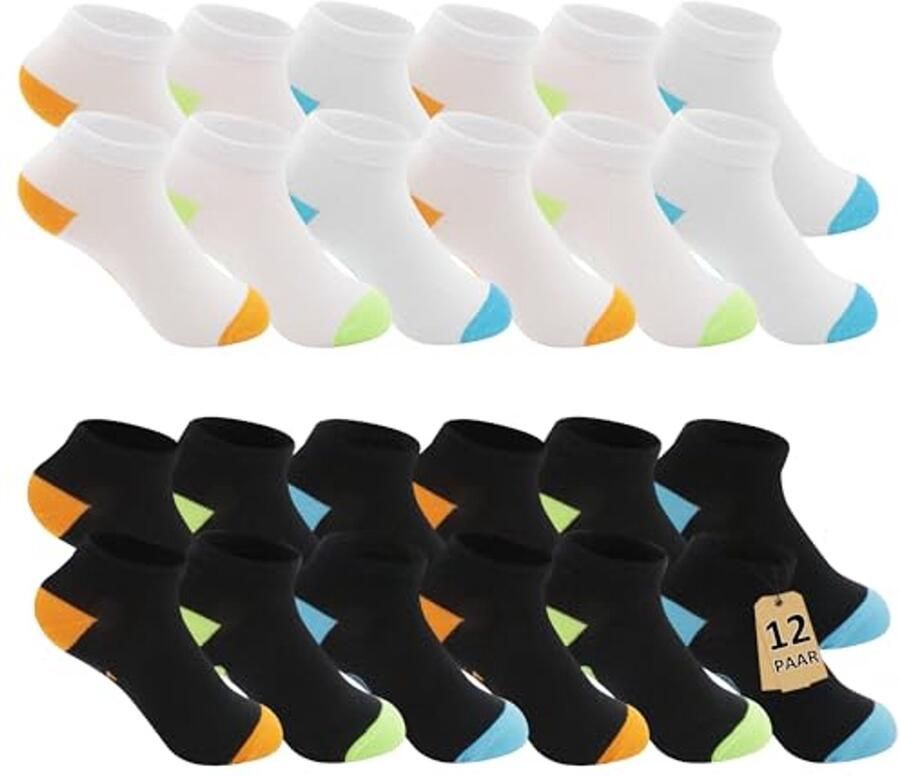 12 paar kindersokken voor jongens Katoenen sneakersokken voor kinderen