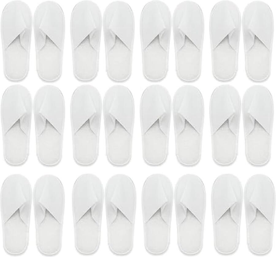 12 Paar Merkloze Gastenslippers Wit Antislip