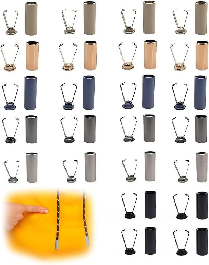12 Paar Metalen Vetersluiting Kappen en Koordstoppers voor Leren Sneakers Accessoires