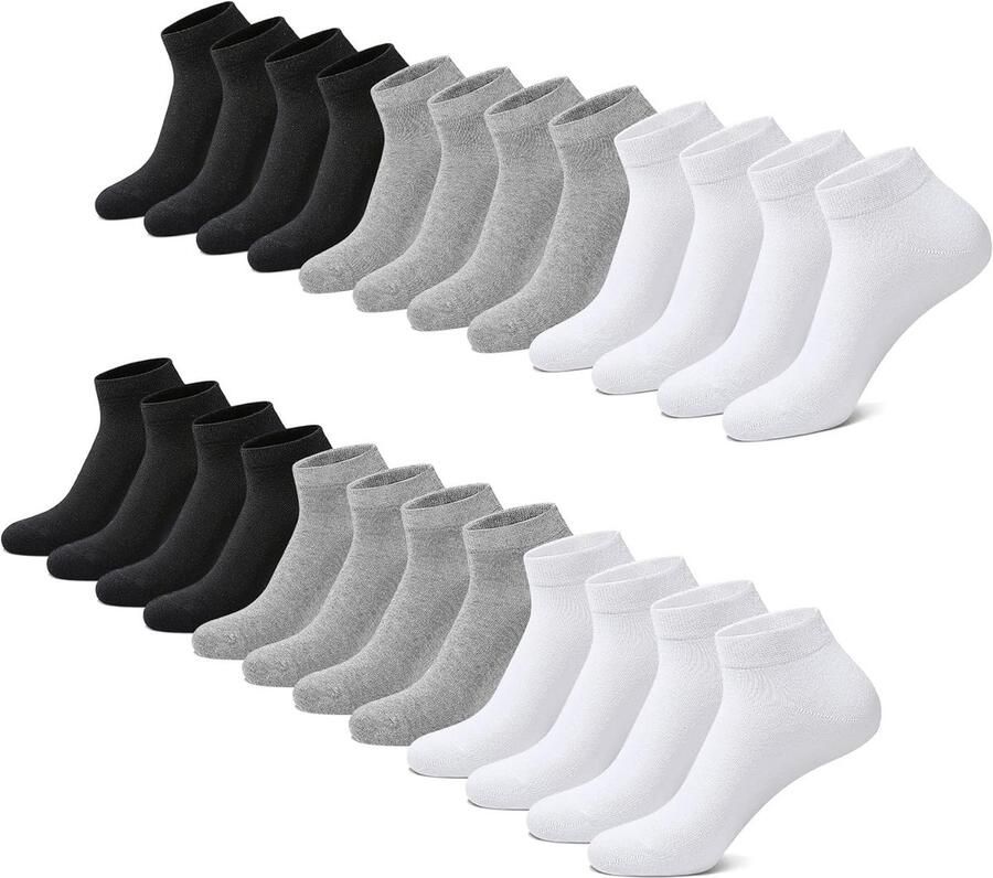 12 Paar Sportsokken en Ade de Katoenen Sneakersokken voor Hardlopen en Sport