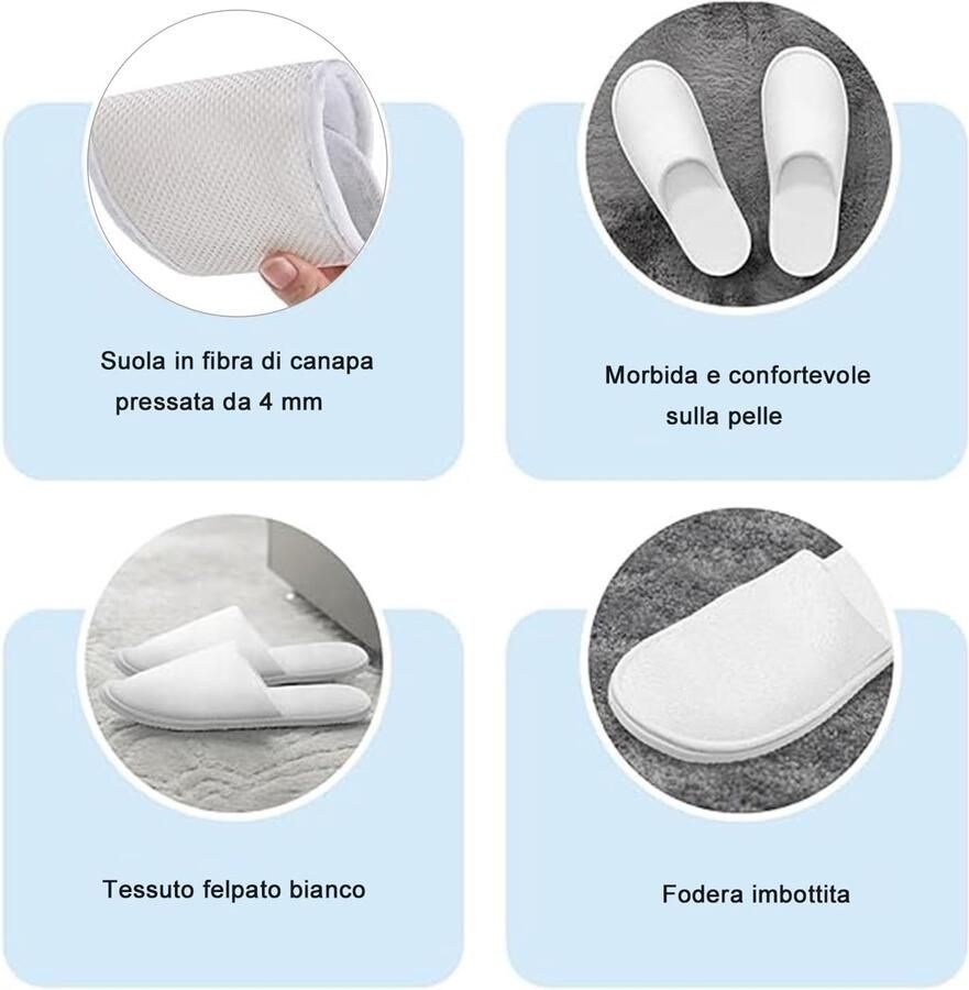 12 Paar Wegwerp Slippers voor Gasten Ideaal voor Hotel Thuis Reizen en Badkamer Zachte Handdoekstof voor Comfortabele Ervaring
