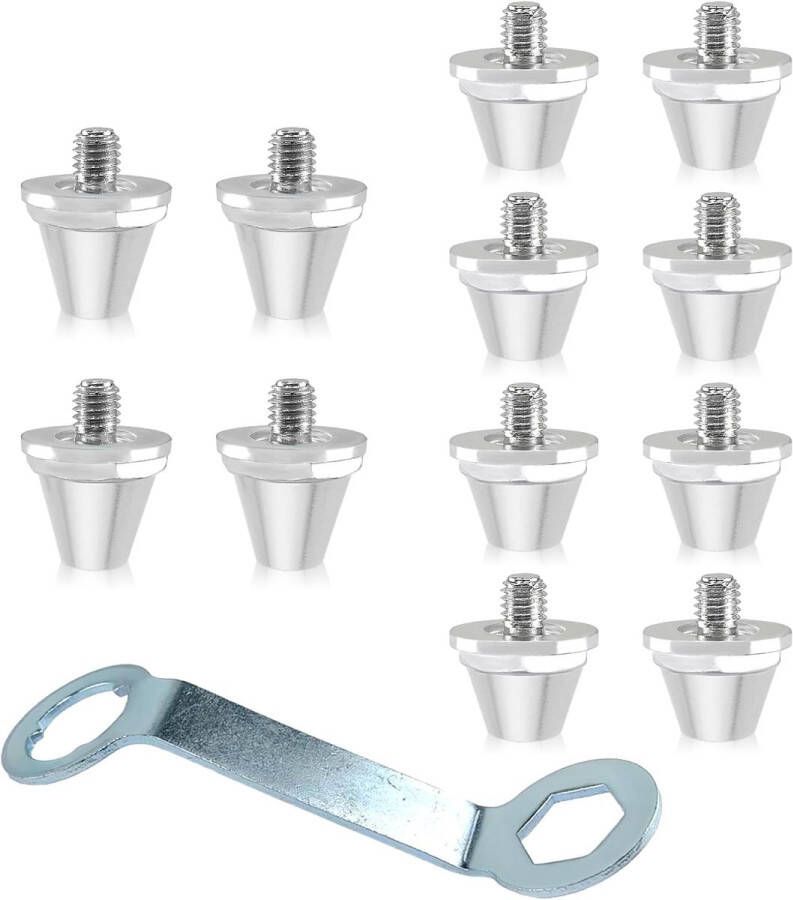 12 reservenoppen met noppensleutel schroefdoppen voor aluminium voetbalschoenen 2 mm