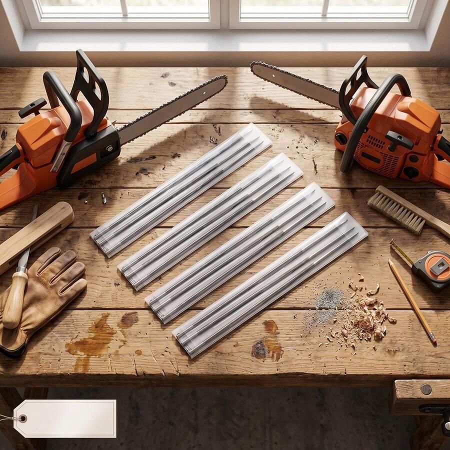 12 Stks Cirkelzaag Ketting Slijpen Mes Vijl Kettingzaag Vijl 4mm 12 Stks Ronde Kettingzaag Slijpen Vijlen Houtbewerking