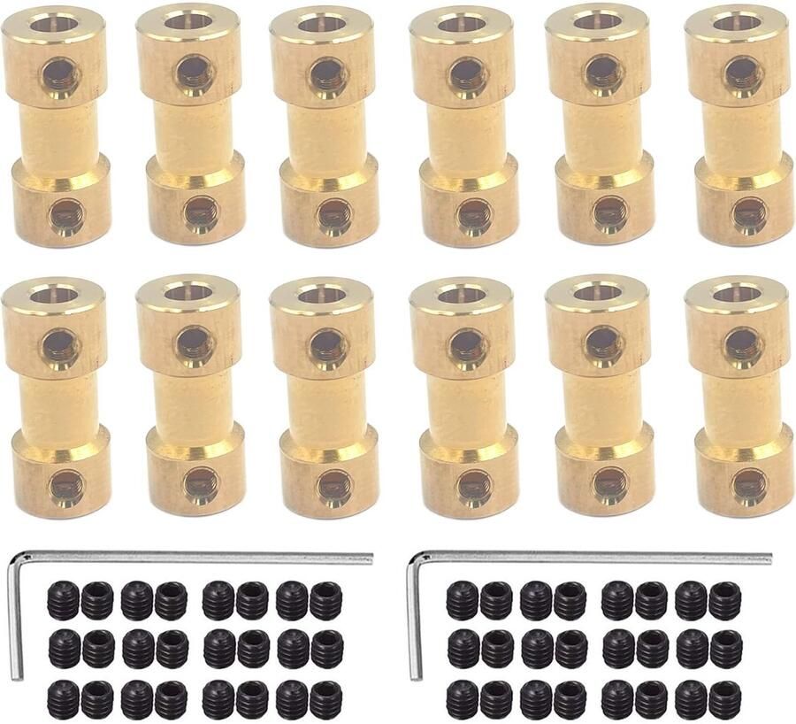 12 stuks 2 3 mm tot 3 mm messing askoppeling scharnierverbinders motoraskoppeling voor RC DIY vliegtuig boot robot