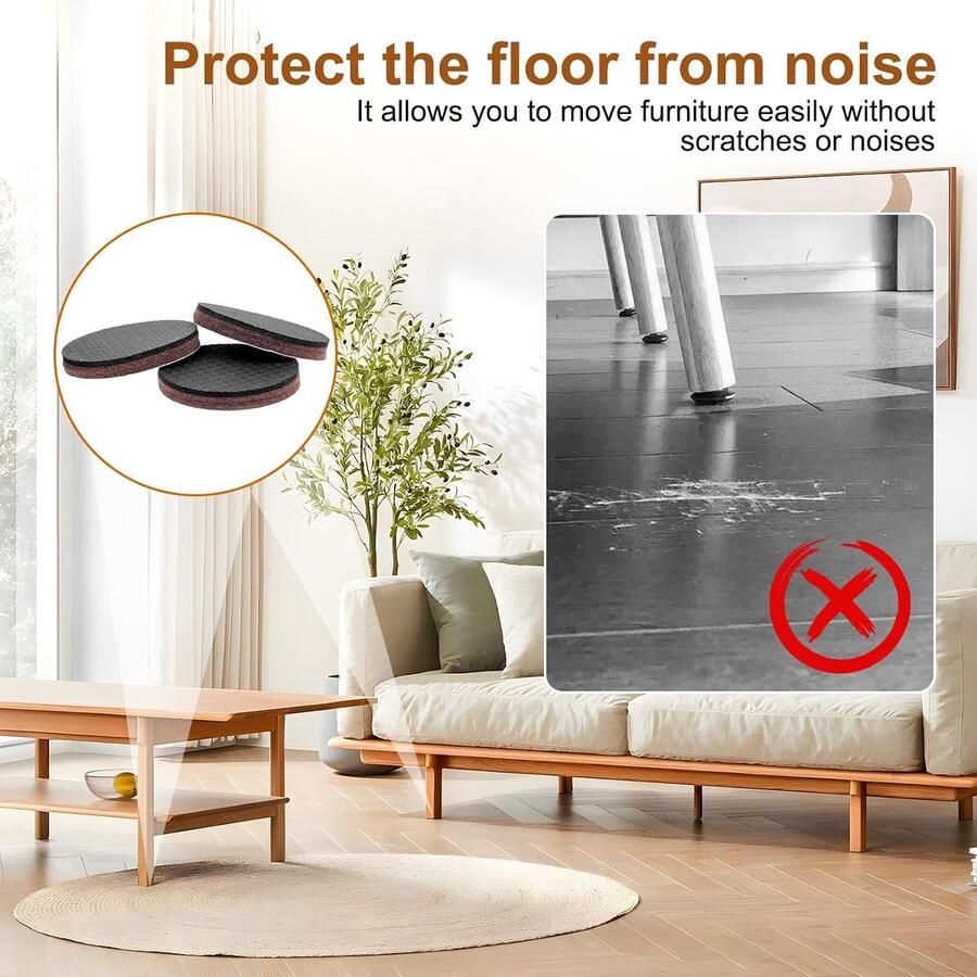 12 stuks antislippads zelfklevend 50 mm rond antislip rubber zelfklevende anti-slip pads antislippads voor meubels viltstopper vloerbeschermer voor bedpoten kastpoten