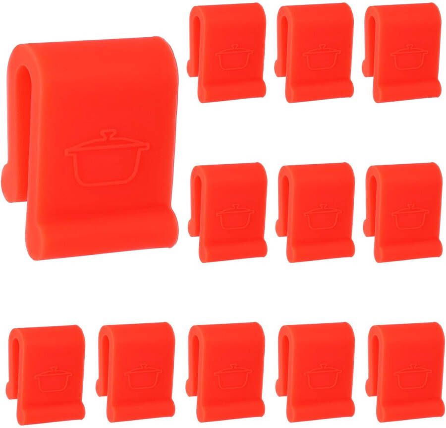 12 Stuks Dutch Oven Dekselbeschermers Verdikt Kookgereibeschermers voor Stapelen Bumperbeschermers Siliconen Vervangende Panclips voor Weergave en Opslag Dutch Oven Potten (Oranje)