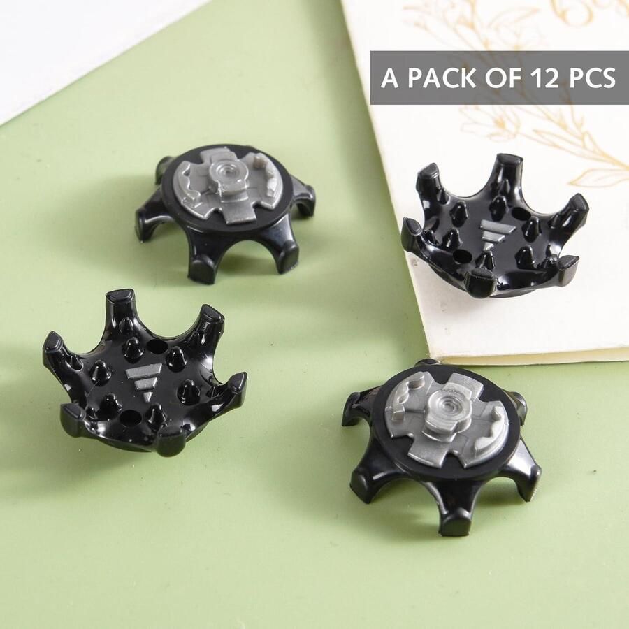 12 Stuks Golf Schoen Spikes Studs Vervanging Tand Stinger Schroef Cleats Snelle Rotatie Metalen Draad Eenvoudige Installatie Accessoires Tractie Golfer Schoen Spike Replacements Golfen Zilver