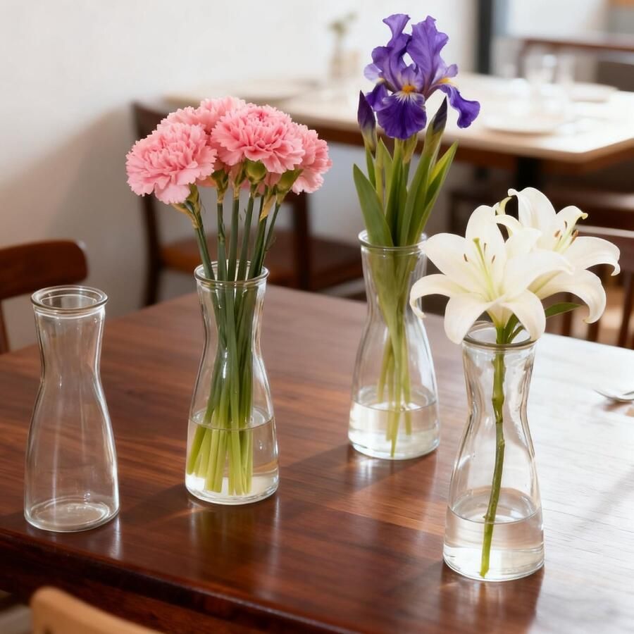 12 stuks kleine vazen voor tafeldecoratie transparante vazen kleine tafeldecoratie voor keuken badkamer slaapkamer open haard mantel plank woonkamerdecoraties