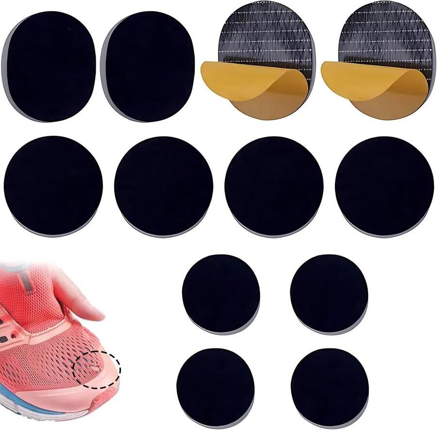 12 Stuks Mesh Reparatie Patches voor Schoenen Herstel en Bescherming van Schoenholtes Ideaal voor Trainers en Sneakers (Zwart)