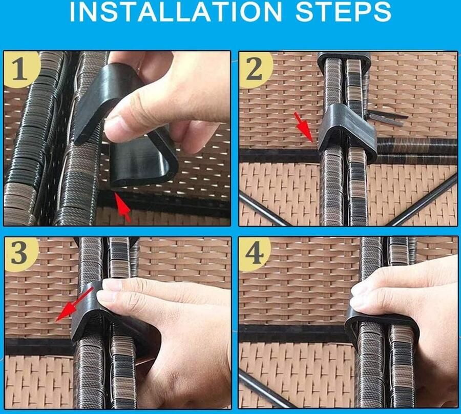 12 stuks rotan clips tuinmeubilair uitlijnclips en sectionele