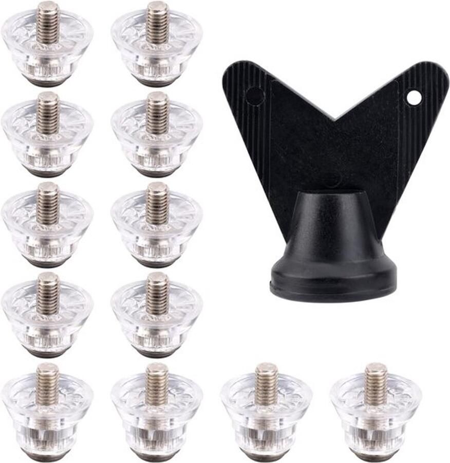 12 stuks schroefbare noppen voor voetbalschoenen metalen noppen voor voetbal- en rugby-schoenen vervangende spikes voor volwassenen sporttraining