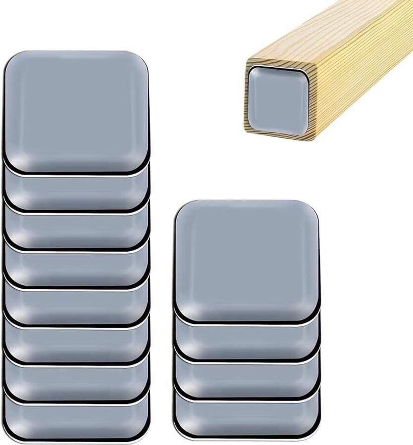 12 stuks Teflon meubelglijders zelfklevend 40 x 40 mm vierkant PTFE beschermen effectief verplaatsen tafelpootglijders pads voor stoelen vloeren tapijten zware meubels