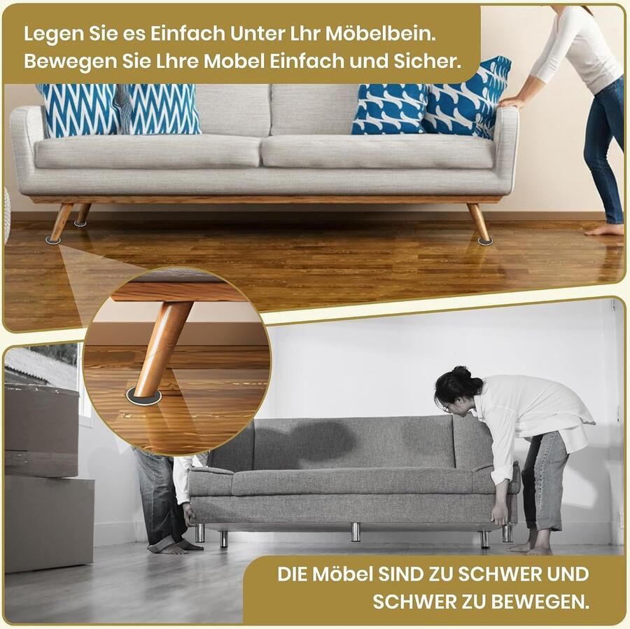 12 stuks teflonglijders zelfklevend kunststof glijders voor zware meubels stoelen meubelsliders verplaats je meubels eenvoudig en veilig