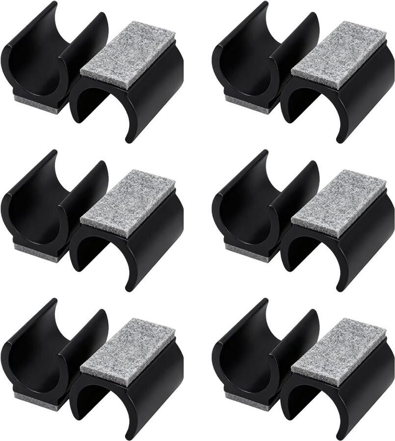 12 stuks U-vormige stoelglijders diameter 24-25 mm glijglijders met viltglijders bescherming voor tegelvloeren parket en geluidsreductie