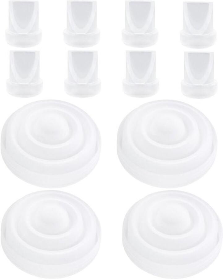 12 stuks vervangende onderdelen voor borstkolven geschikt voor Momcozy M5 inclusief 8 eendenbekventielen en 4 siliconen membranen voor optimale pasvorm en hygiëne