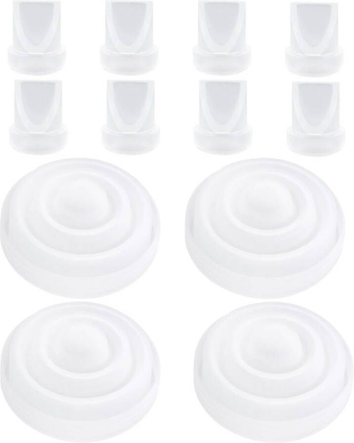 12 Stuks Vervangende Onderdelen voor Borstkolven voor Momcozy M5 8 Eendenbekventielen en 4 Siliconen Membranen Compatibel met Momcozy M5