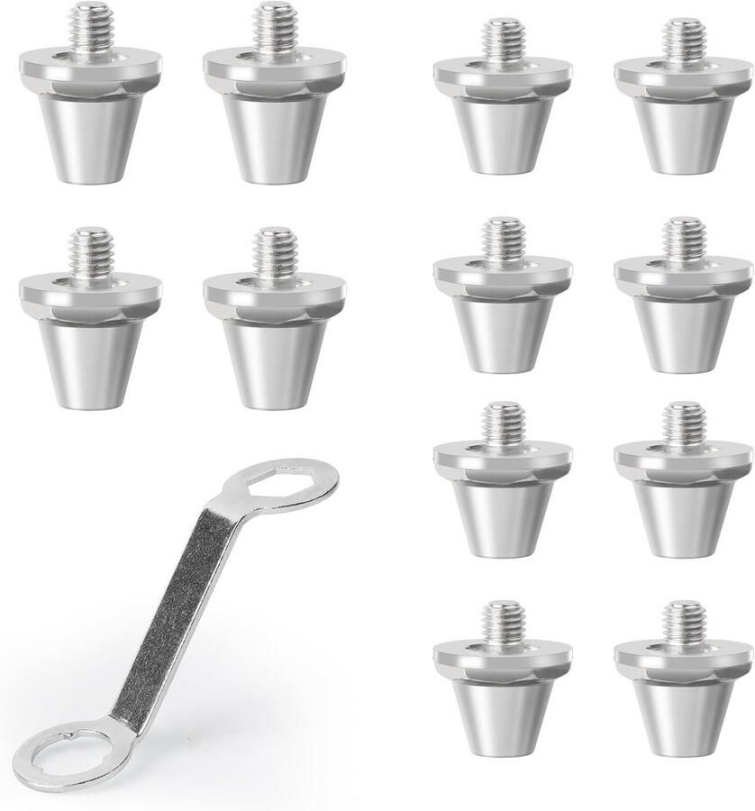 12 Stuks Voetbal Studs voor Voetbalschoenen Compatibele Schroefstuds met Vervangende Caps en Gereedschap