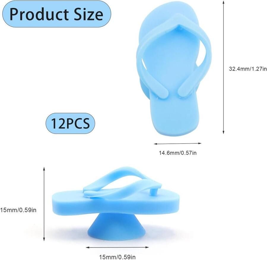 12 Stuks Wijn Glas Markers in Creatieve Slippers Vorm Herbruikbare Silicone Identificatie voor Water- en Wijnglazen Met Zuignap en Kleuren