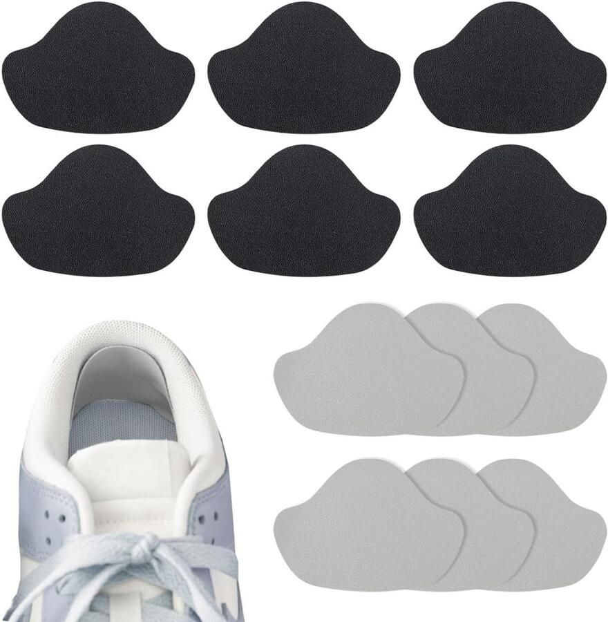 12 Stuks Zelfklevende Hielkussens voor Schoenen Hielpads voor Comfort Schoenhielreparatie en Sneakers (Zwart + Grijs)