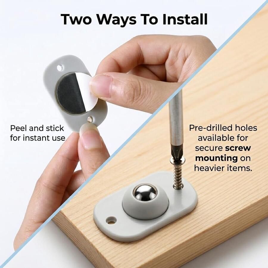 12 stuks zelfklevende mini-wielen 360 graden kogelwielen voor meubels kleine meubelwielen wielen voor keukenapparaten appliance slider kogelwielen voor meubels wielen klein meubelwielen plat