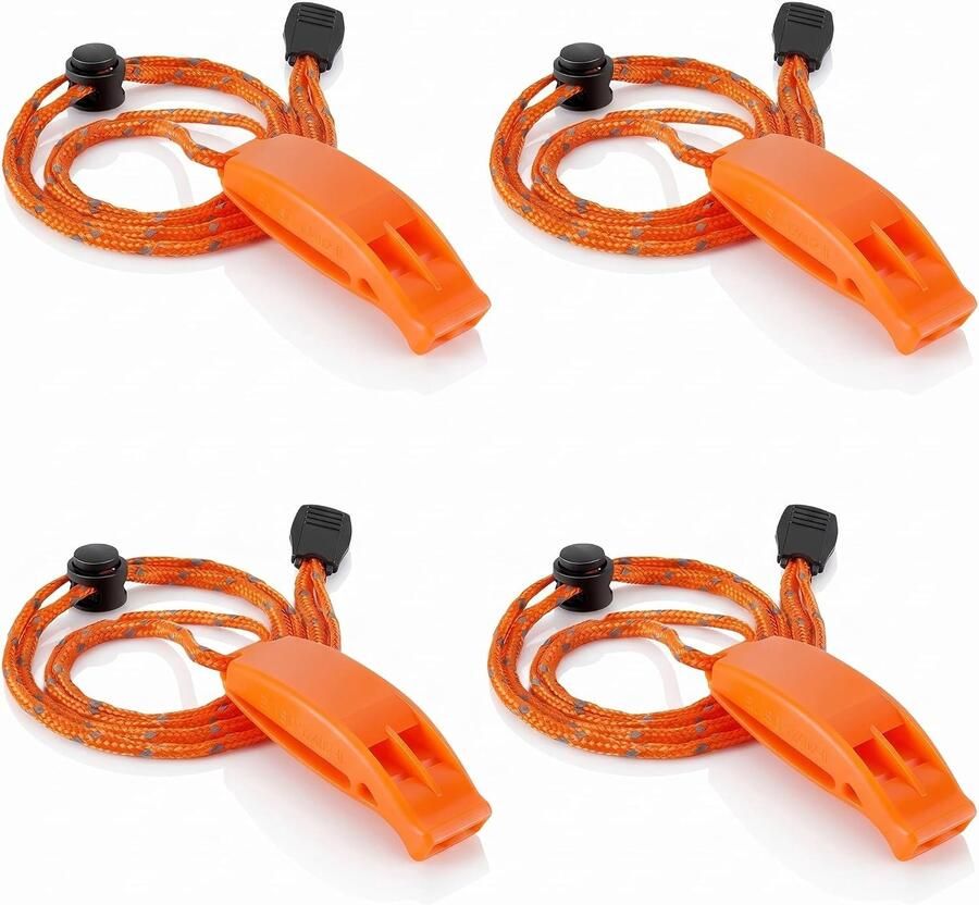 120 dB Oranje Survivalfluit Zonder Kogel voor Outdoor 4 Stuks