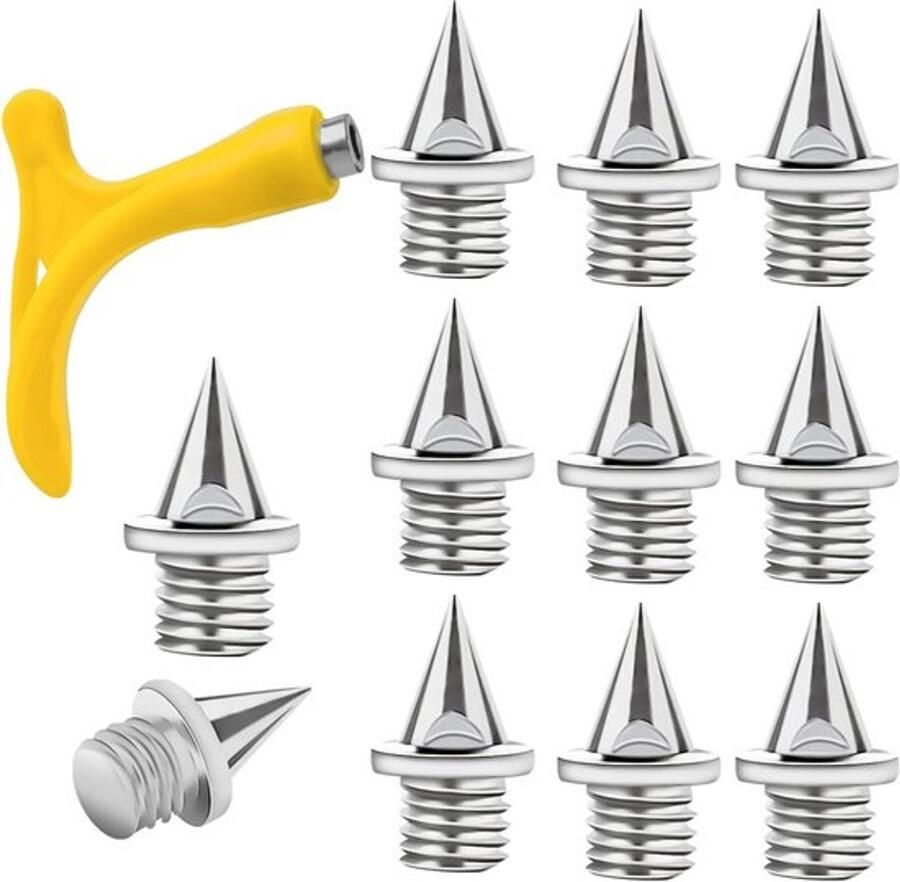 120 Stuks 6mm Track Spikes met 1 Stuk Sleutel voor Crosscountry Pyramid Spikes voor Trainingschoenen en Hardloopschoenen (Zilver)