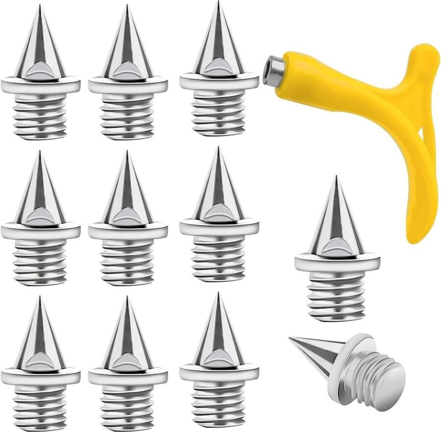 120 Stuks 6mm Track Spikes met Spy Wrench Piramide Spikes voor Trainingschoenen en Hardloopschoenen (Zilver)