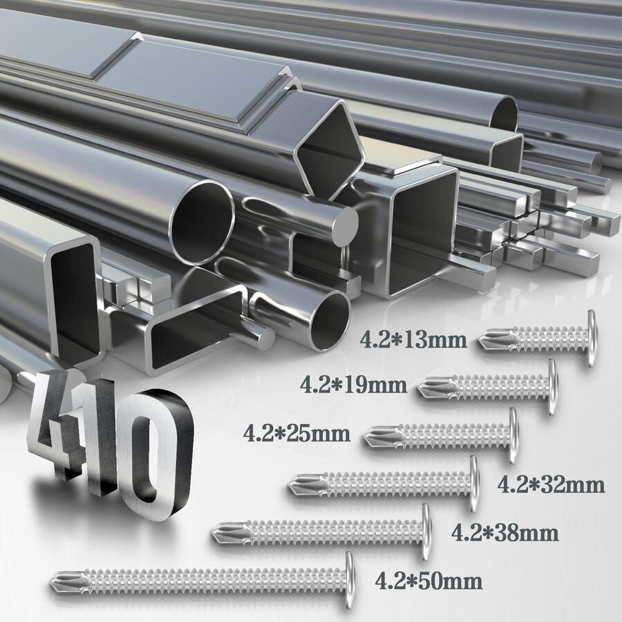 120 stuks zelftappende schroeven 410 roestvrij staal 4 2 x 32 mm plaatschroeven zelftappende boorschroeven zelfborend voor staal metalen schroeven boorschroeven verzonken kop met 2 stuks bits