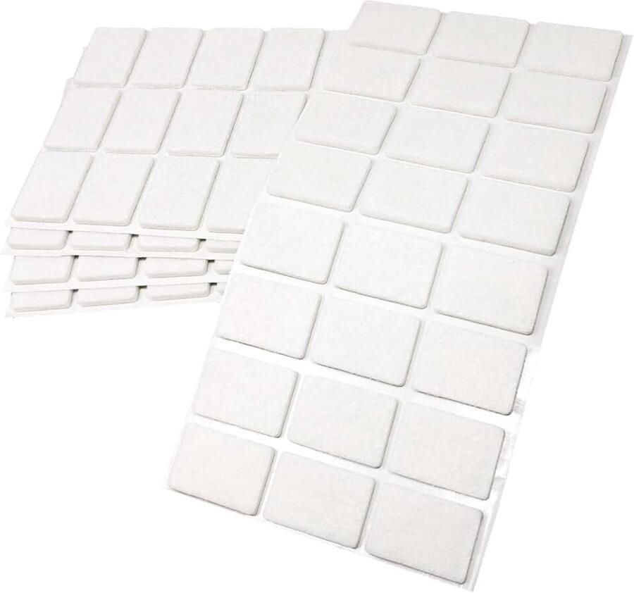 120 x zelfklevende viltglijders Wit 25x35 mm Rechthoekig Meubelviltglijders met een dikte van 3 5 mm Meubel- en vloerbescherming