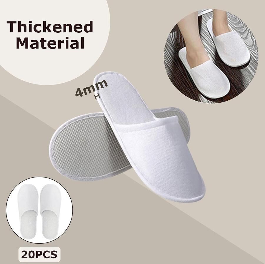 12 20 50 paar wegwerp-pantoffels uniseks antislip draagbaar voor hotel spa thuis Beige
