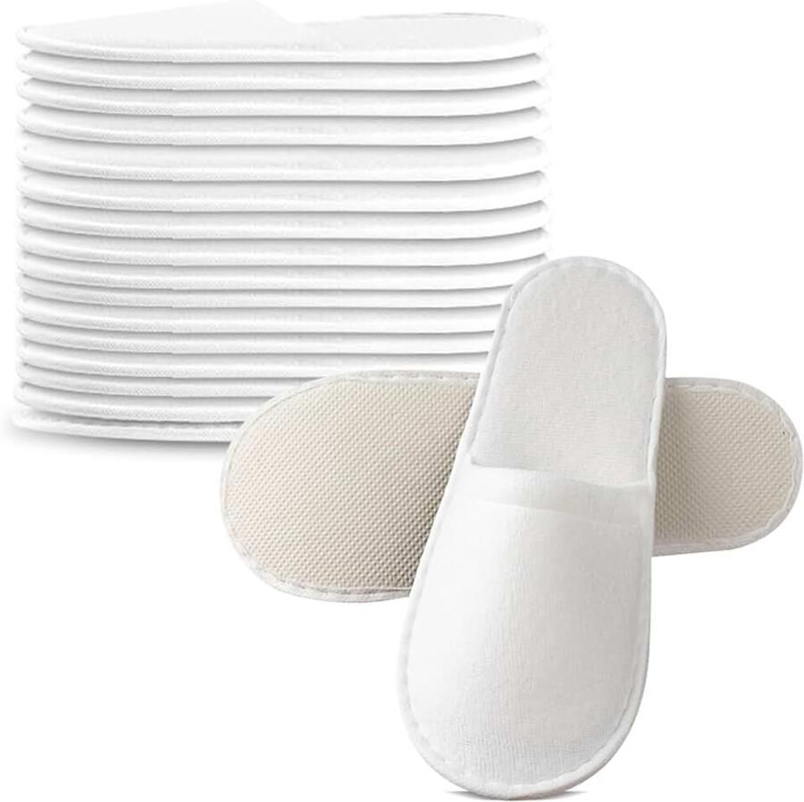 12 20 50 paar wegwerp-pantoffels uniseks antislip draagbaar voor hotel spa thuis Wit