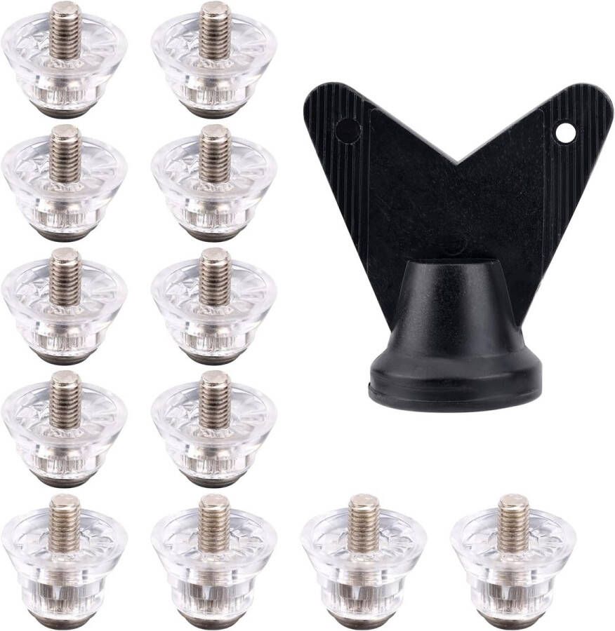 12pcs Football Boots Screw on Studs Metal Soccer Shoe Nubs Rugby Shoe Nubs Replacement Football Shoe Spikes for Adults Sport Training