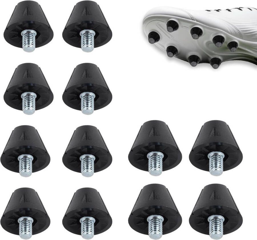 12pcs Football Shoe Studs 13mm and 16mm Replacement Spikes Rugby Football Studs Plasti Iron Screw Studs voor Solid Surfaces Outdoor Sports Training